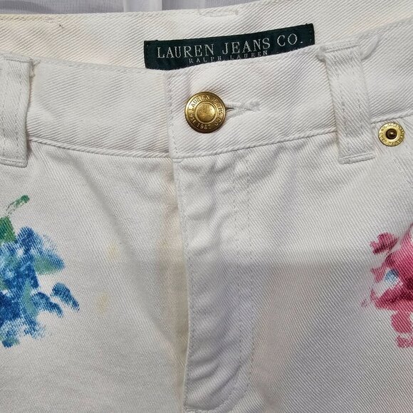 Lauren Ralph Lauren Floral Boot Cut Jeans - White - Picture 5 of 16